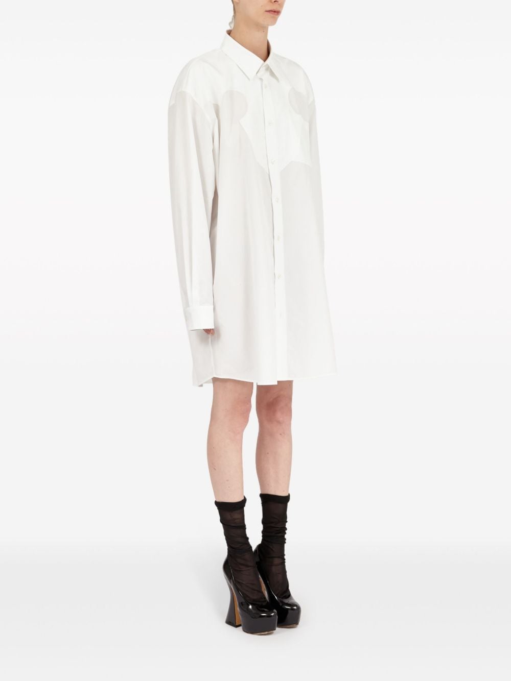 Maison Margiela Cotton Poplin Straight-Point Collar Shirt White White