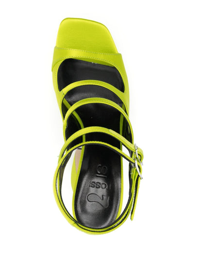 SI ROSSI 140mm Platform Leather Sandals Yellow