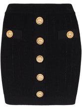 Balmain Buttoned Knitted Mini Skirt Black