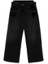 The Attico Wide-Leg Distressed Black Denim Jeans Black