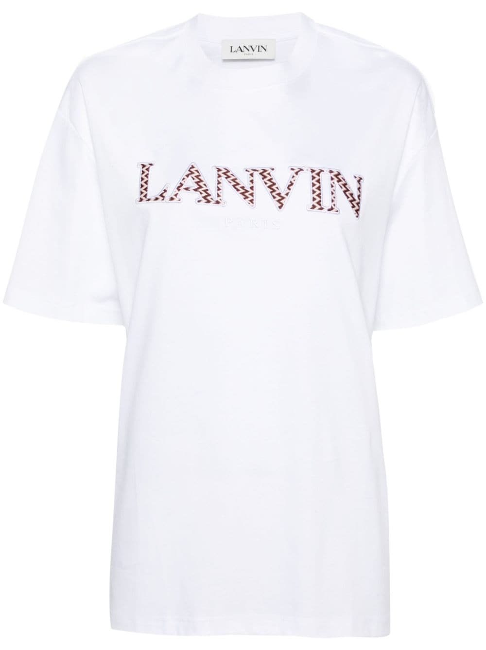 Lanvin Patch-Embellished Cotton Jersey T-Shirt White