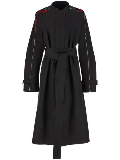 Ferragamo belted waist trench coat black