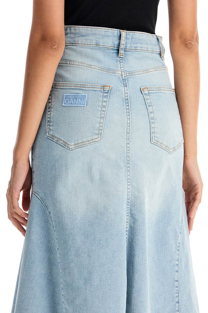 Flared denim skirt