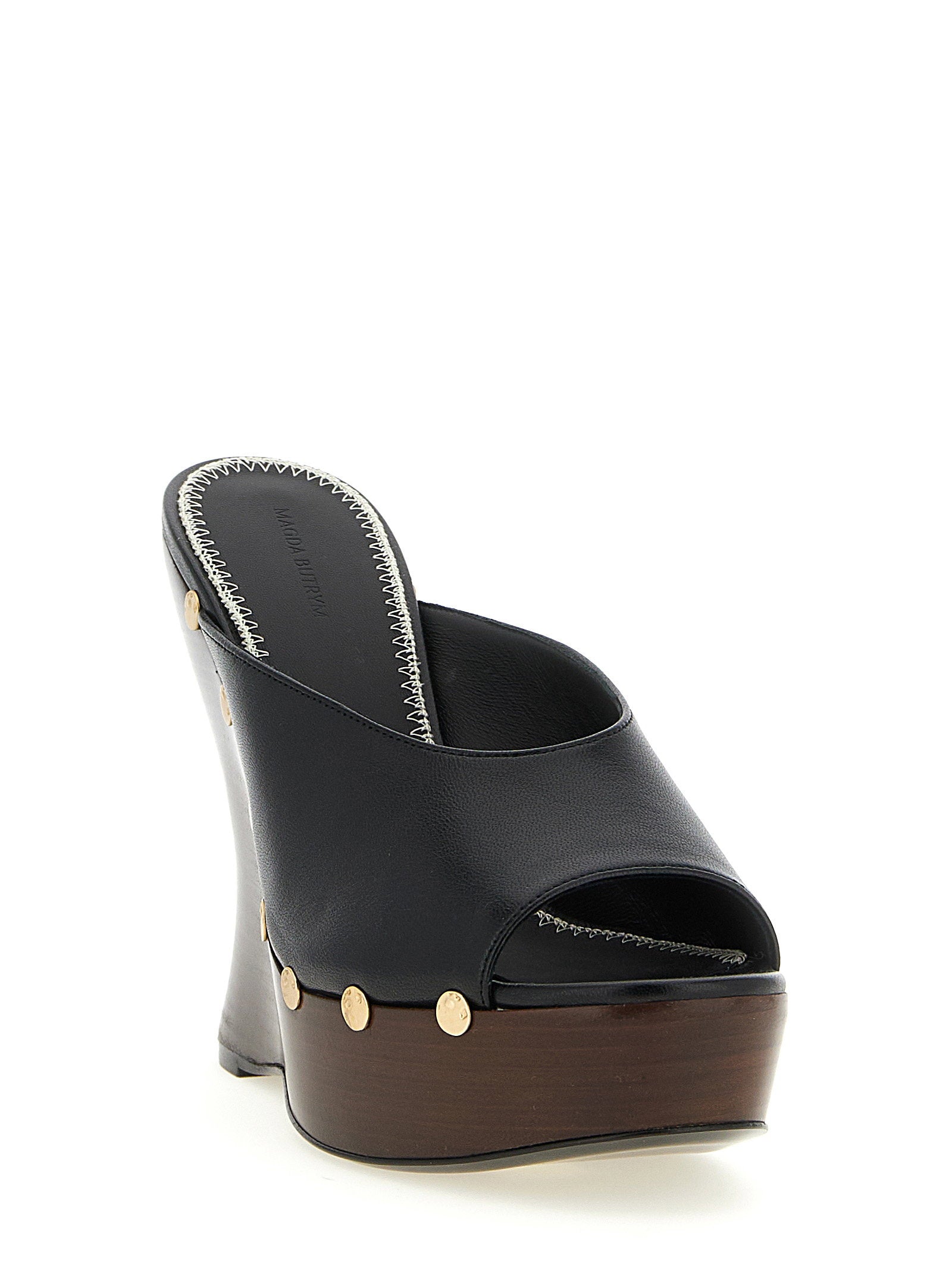 Magda Butrym Leather Mules Black