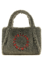 Stella Mccartney Shearling Logo Shopping Bag Gray