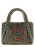 Stella Mccartney Shearling Logo Shopping Bag Gray