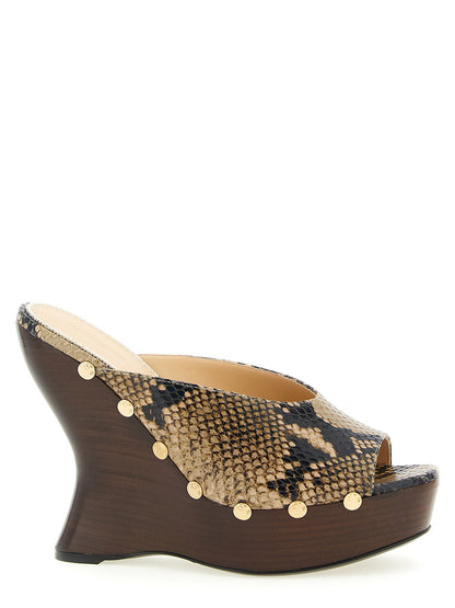 Magda Butrym Python Print Mules Brown