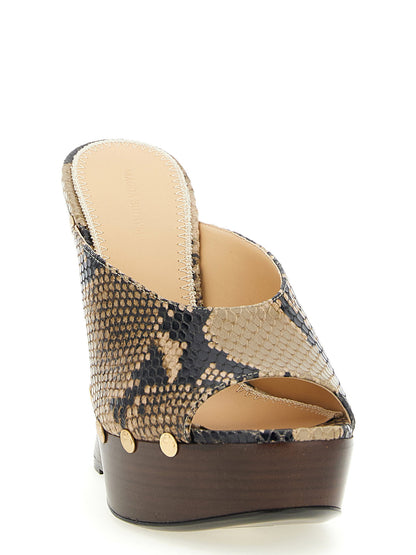 Magda Butrym Python Print Mules Brown