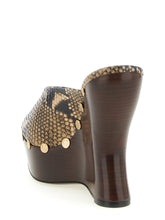 Magda Butrym Python Print Mules Brown