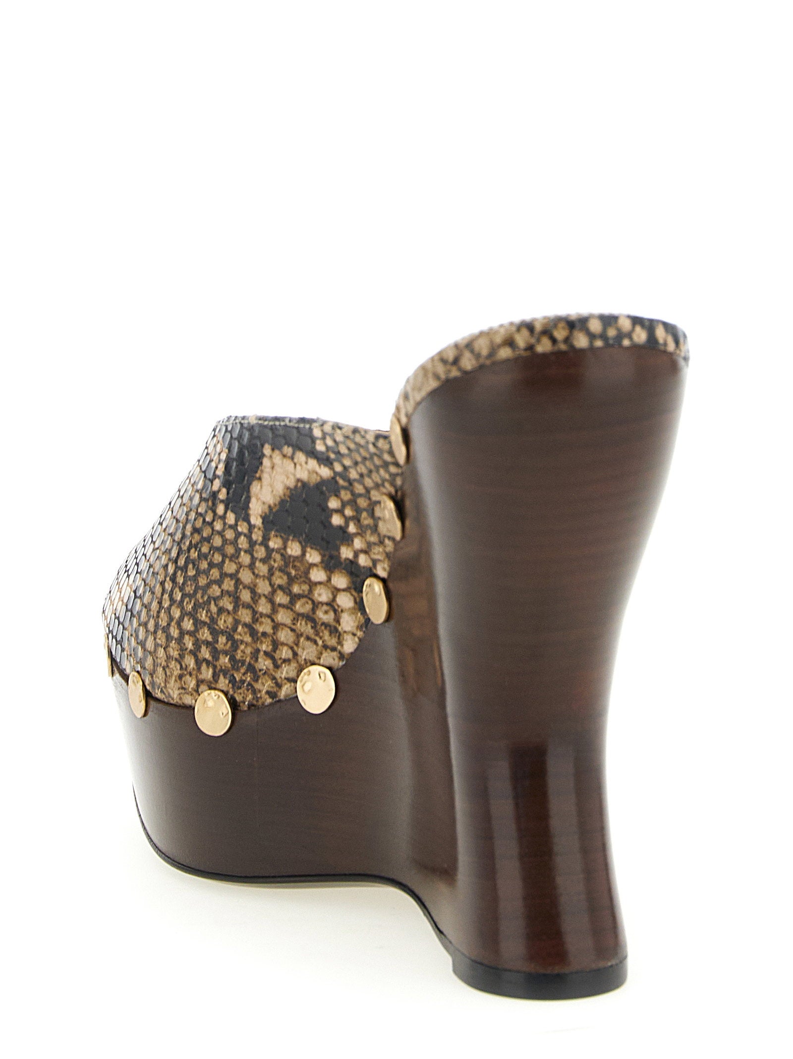 Magda Butrym Python Print Mules Brown