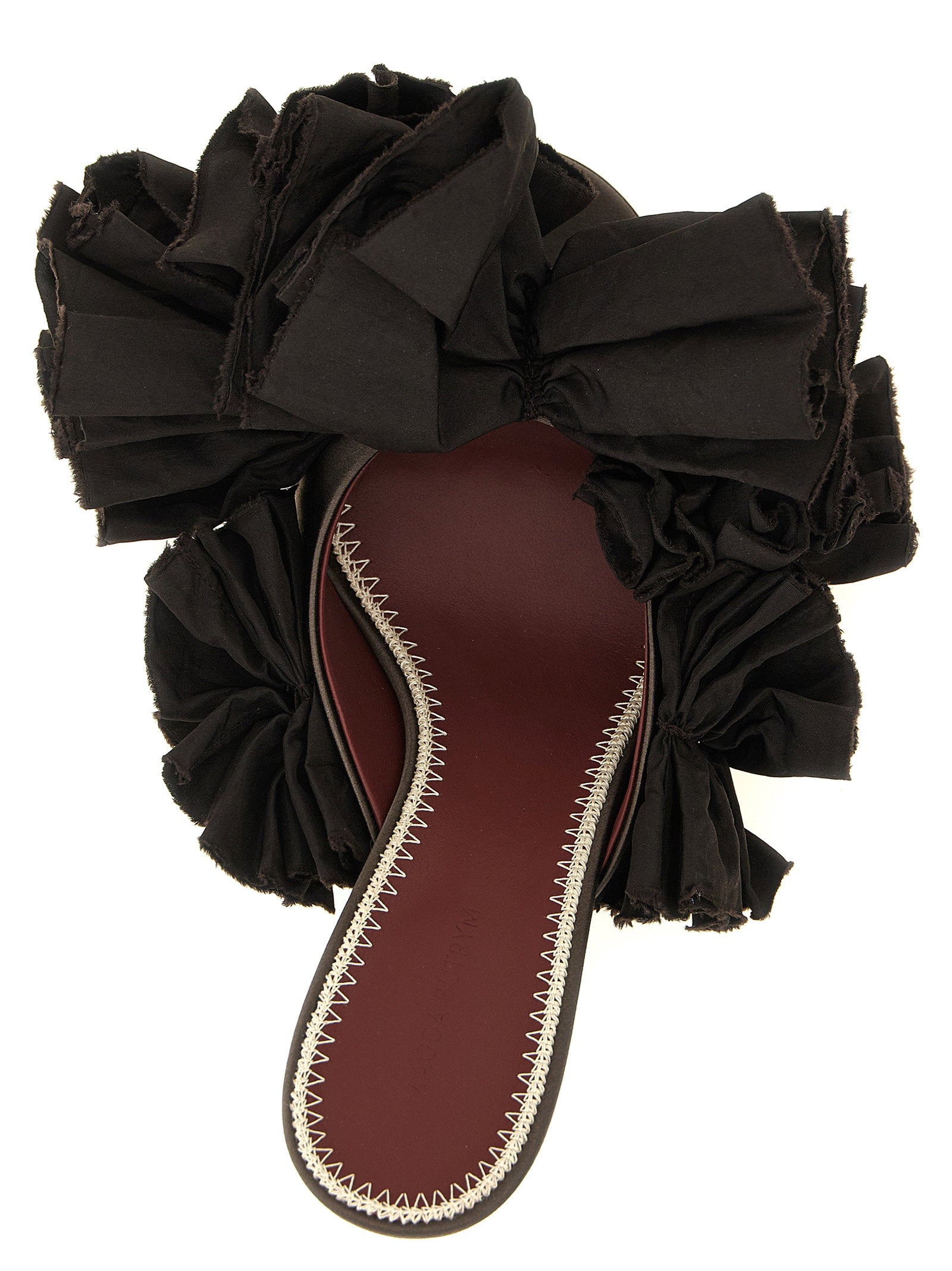 Magda Butrym Mule Flowers Taffeta Brown