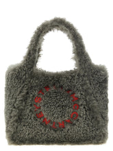 Stella Mccartney Shearling Logo Shopping Bag Gray