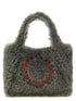Stella Mccartney Shearling Logo Shopping Bag Gray