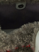 Stella Mccartney Shearling Logo Shopping Bag Gray