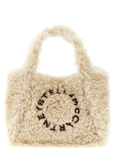 Stella Mccartney Shearling Logo Shopping Bag Beige