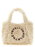 Stella Mccartney Shearling Logo Shopping Bag Beige
