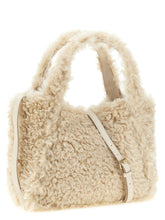 Stella Mccartney Shearling Logo Shopping Bag Beige