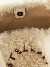 Stella Mccartney Shearling Logo Shopping Bag Beige
