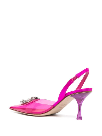 Dsquared2 80mm embellished-logo slingback pumps Pink