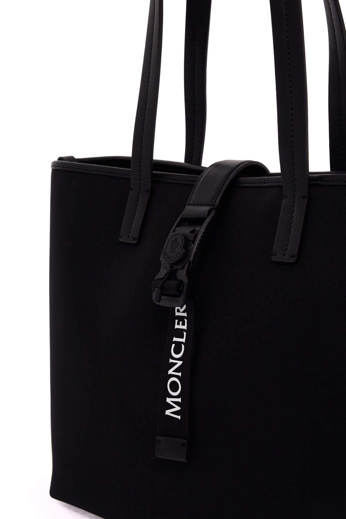 Moncler Black tote bag with tonal leather details