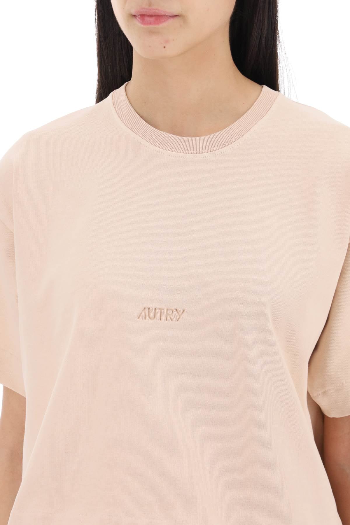 Boxy t-shirt with debossed logo