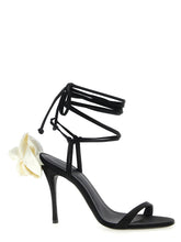 Magda Butrym Satin Sandals White/black