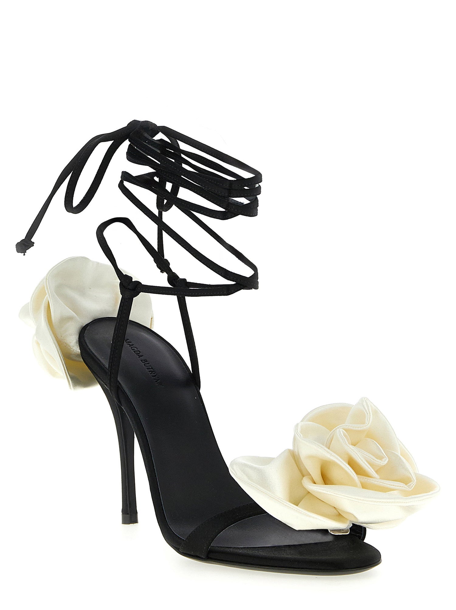 Magda Butrym Satin Sandals White/black
