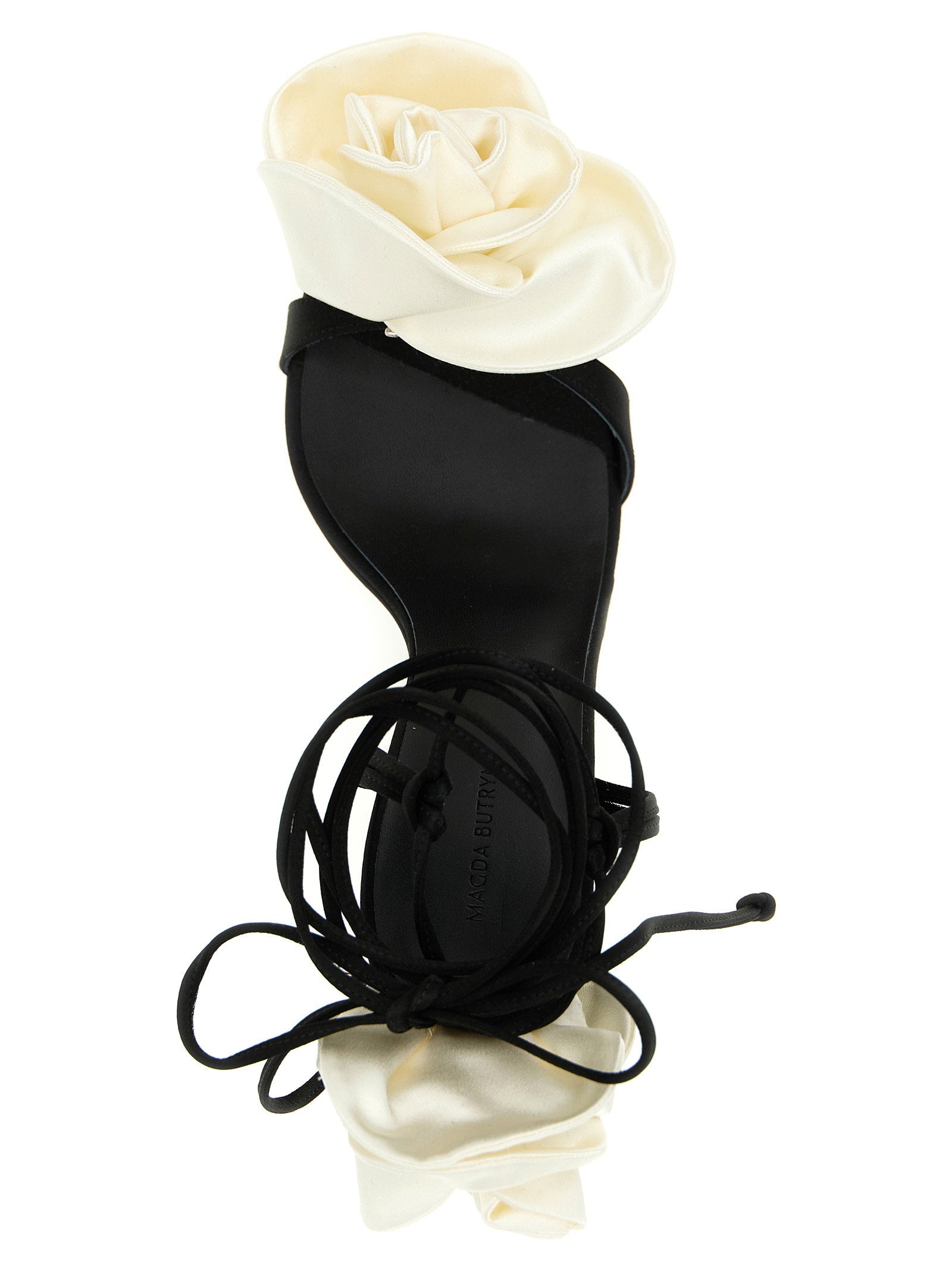 Magda Butrym Satin Sandals White/black