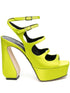 SI ROSSI 140mm Platform Leather Sandals Yellow