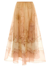 Zimmermann Hypnotic Organza Maxi Skirt Beige