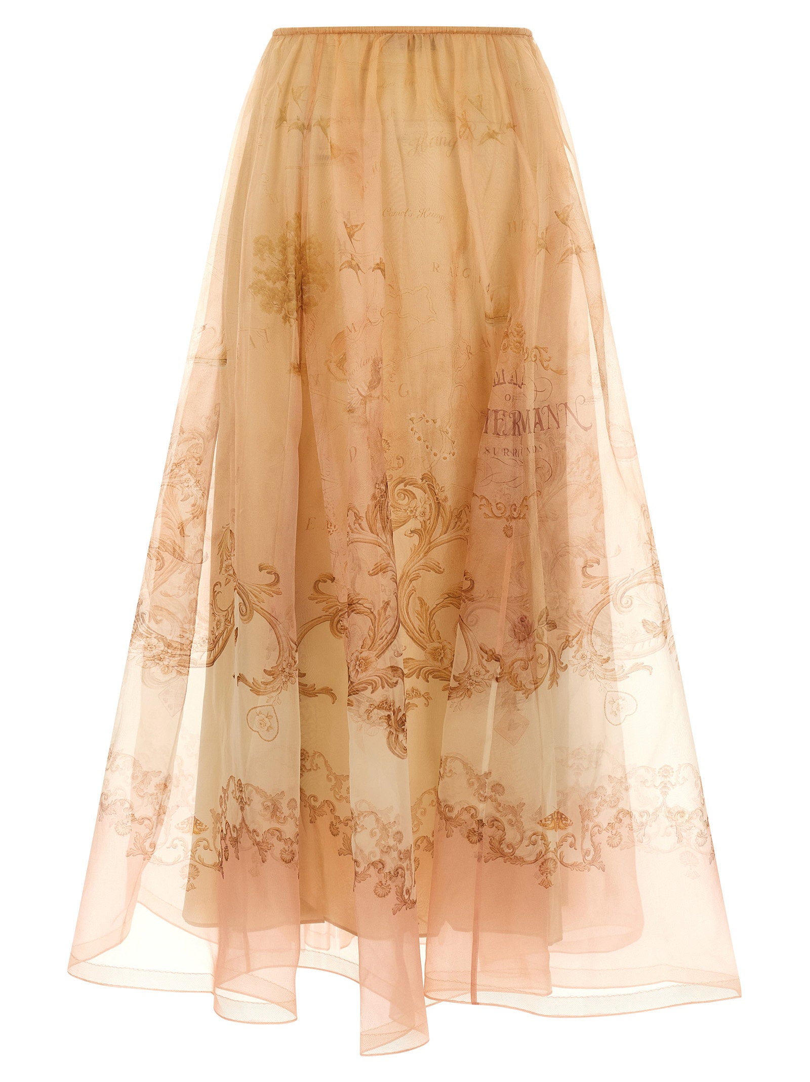 Zimmermann Hypnotic Organza Maxi Skirt Beige