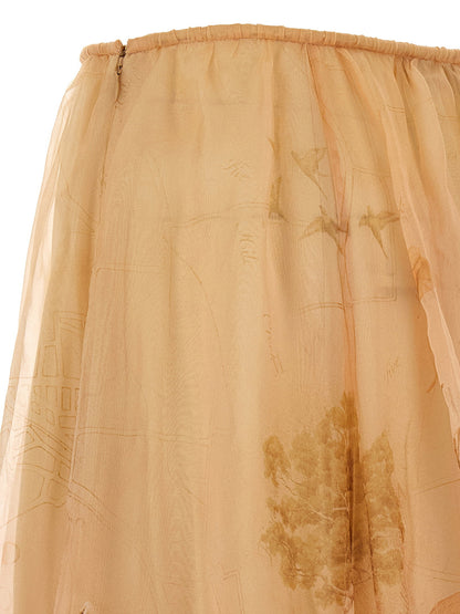 Zimmermann Hypnotic Organza Maxi Skirt Beige