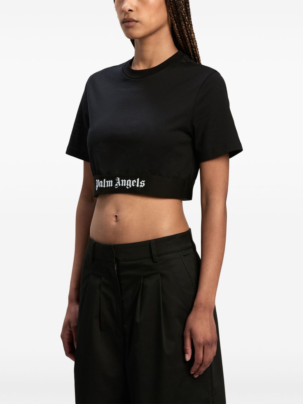 Logo-underband cropped T-shirt