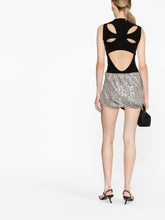 The Attico sequin-embellished mini skirt Silver