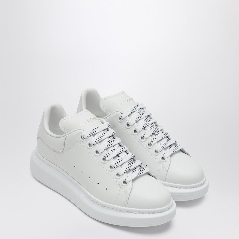 Alexander Mcqueen Oversized Leather Sneakers with Logo-Detail Heel White White