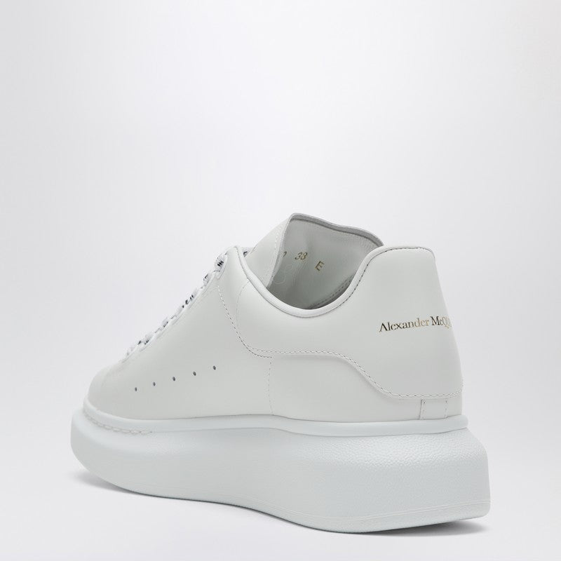 Alexander Mcqueen Oversized Leather Sneakers with Logo-Detail Heel White White