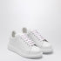 Alexander Mcqueen White Oversized Leather Sneakers with Pink Laces White