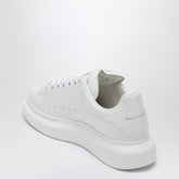 Alexander Mcqueen White Oversized Leather Sneakers with Pink Laces White