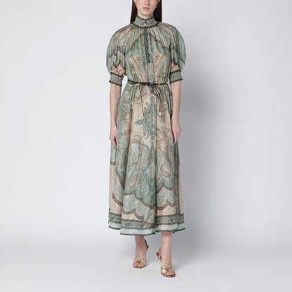 Zimmermann Wanderlust Billow Silk Tapestry-Print Dress Multicolor