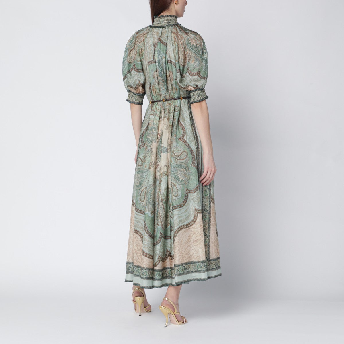 Zimmermann Wanderlust Billow Silk Tapestry-Print Dress Multicolor