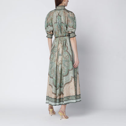 Zimmermann Wanderlust Billow Silk Tapestry-Print Dress Multicolor