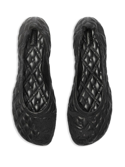 Burberry Leather Sadler Quilted Ballerinas Black