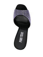 Paris Texas Crystal-Embellished Velvet Sandals Purple