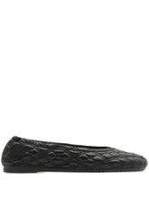 Burberry Leather Sadler Quilted Ballerinas Black