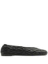 Burberry Leather Sadler Quilted Ballerinas Black
