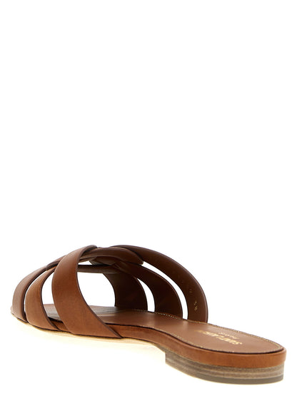 Saint Laurent Tribute Nu Pieds’ Mules Brown