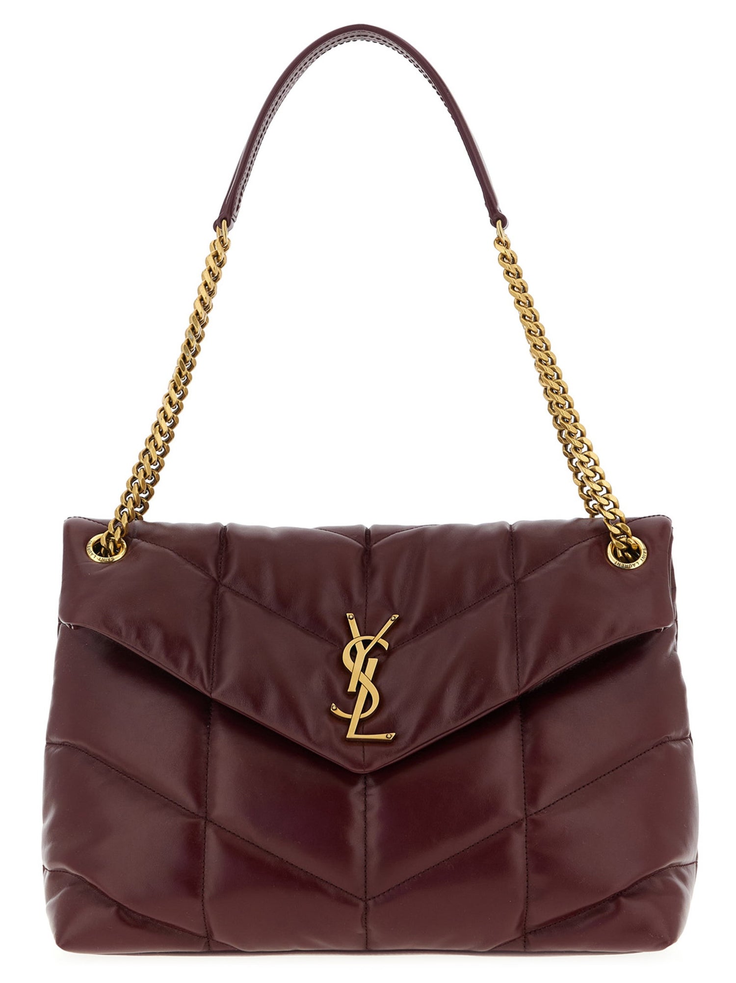Saint Laurent Puffer Shoulder Bag Bordeaux