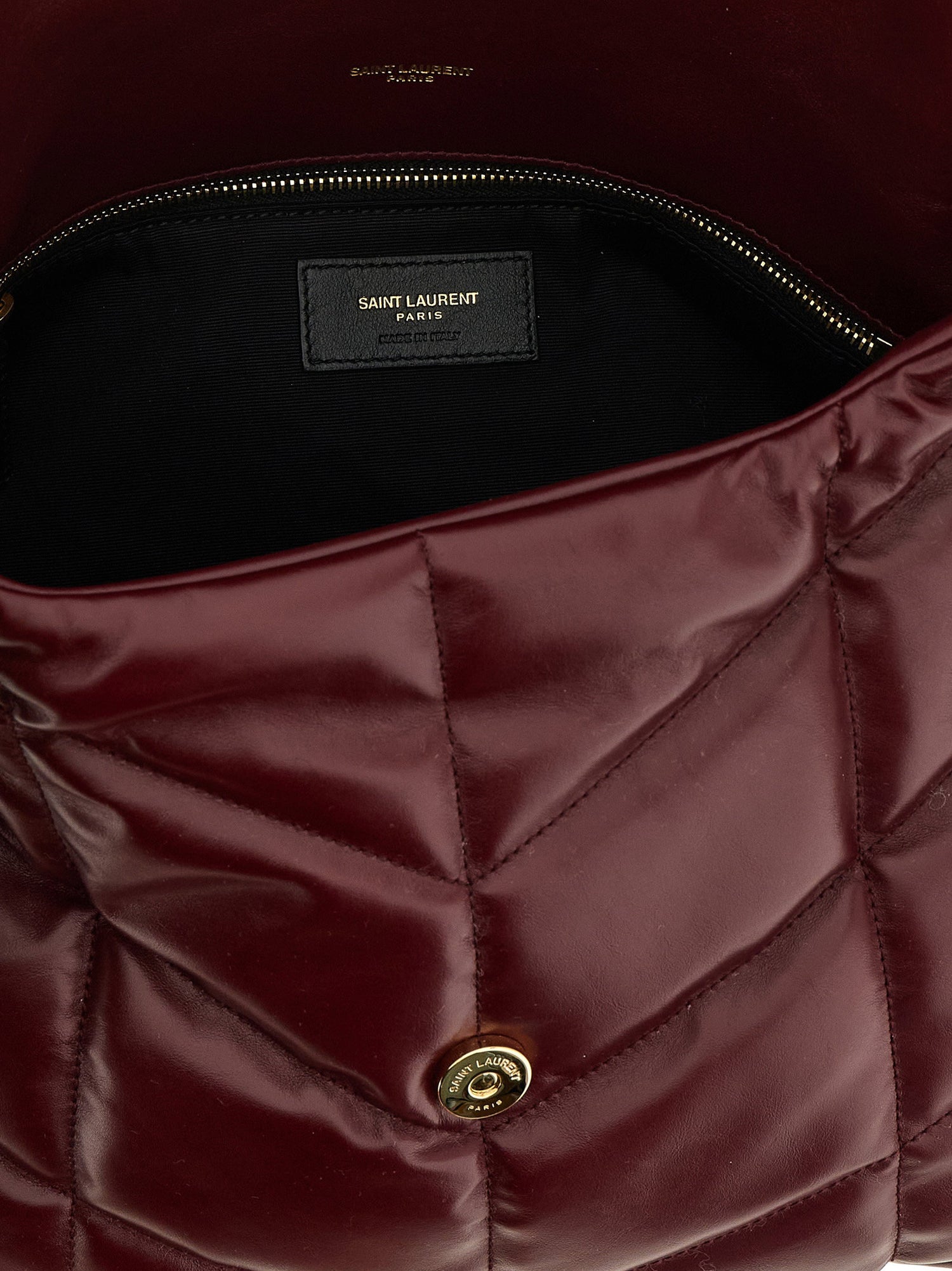Saint Laurent Puffer Shoulder Bag Bordeaux