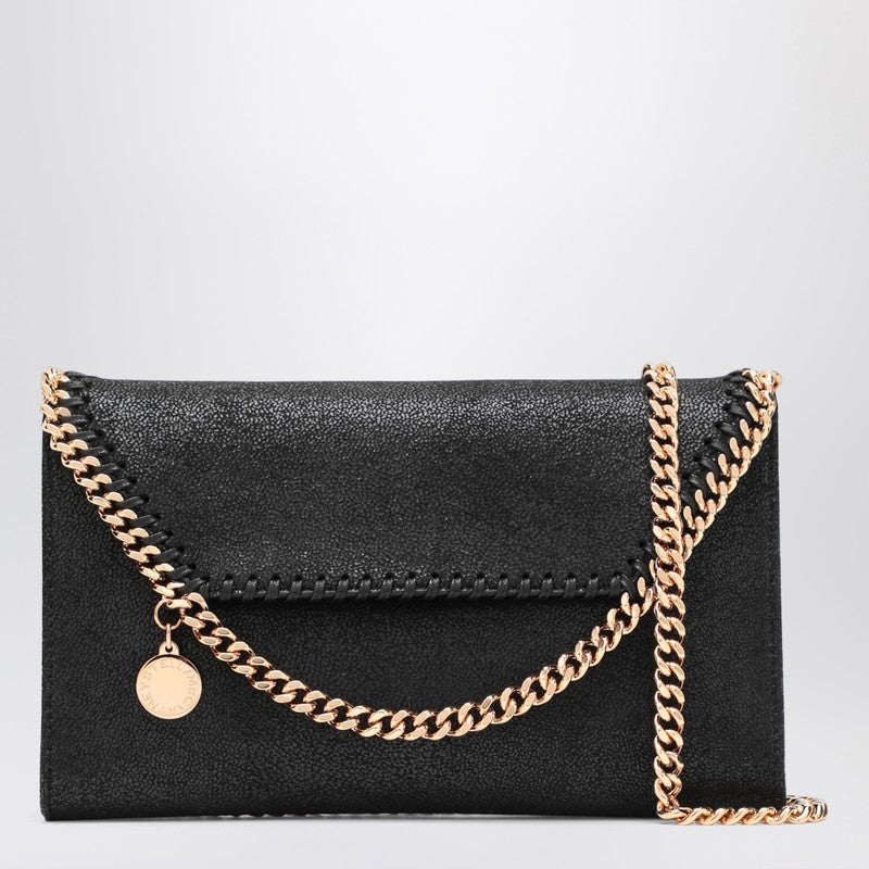Stella McCartney Mini Black Eco-Leather Cross-Body Bag with Gold Chain Black