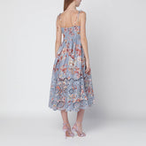 Zimmermann Floral Linen Midi Dress Multicolor